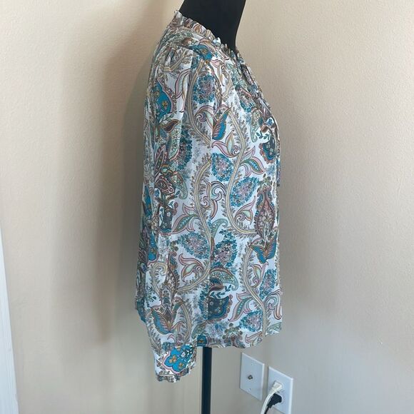 Loft blue paisley long sleeve top - Picture 4 of 9